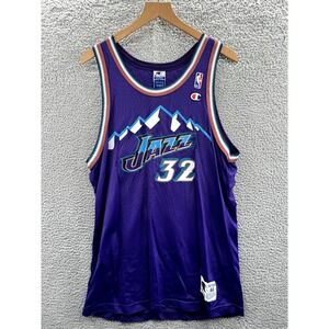 Utah Jazz Karl Malone Jersey Mens Size 44 Purple Champion